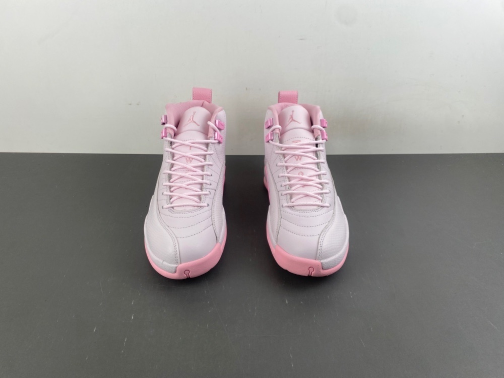 air Jordan 12 retro shoes youths-white/pink